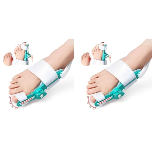 HANNEA® Bunion Thumb Corrector Adjustable Toe Separators for Women Men with Rotating Knob Orthopedic Fit for Left Right Foot 2PCS HANNEA® Bunion Thumb Corrector Adjustable Toe Separators for Women Men with Rotating Knob Orthopedic Fit for Left Right Foot 2PCS